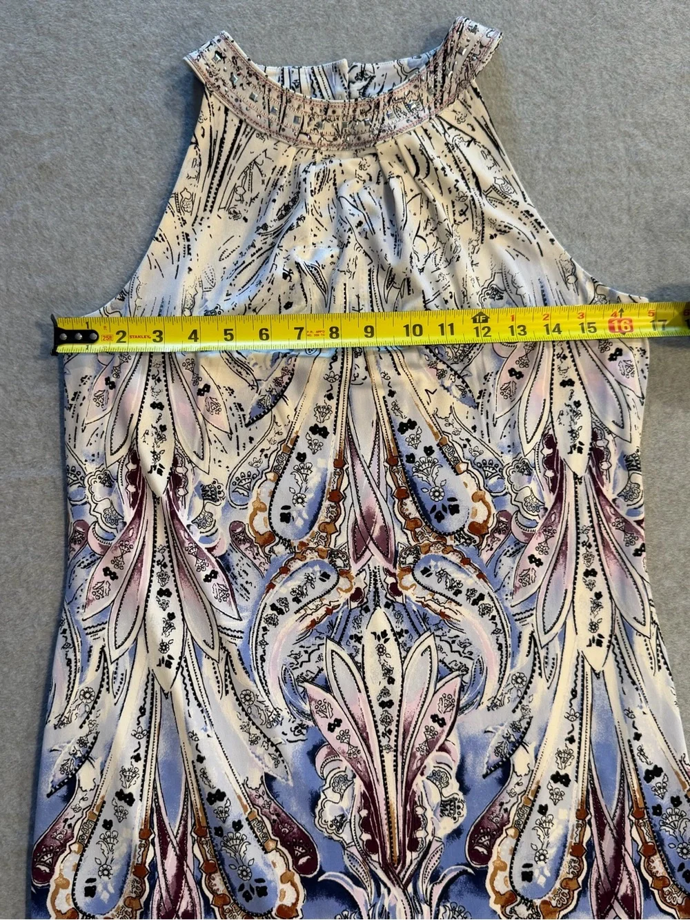 White House Black Market (Size SP) BOHO Sleeveless Dress Rhinestone Bling Sheath